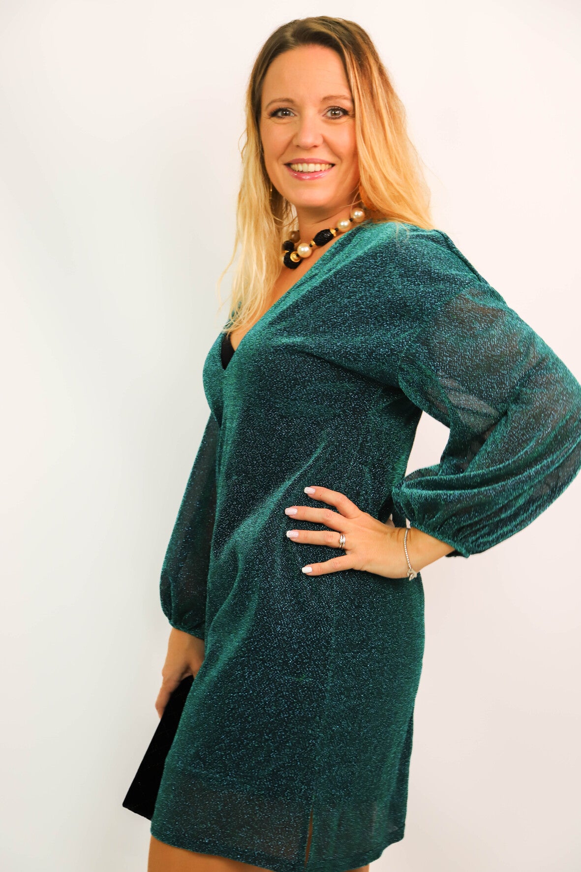 Robe verte brillante Easy Clothes Taille M