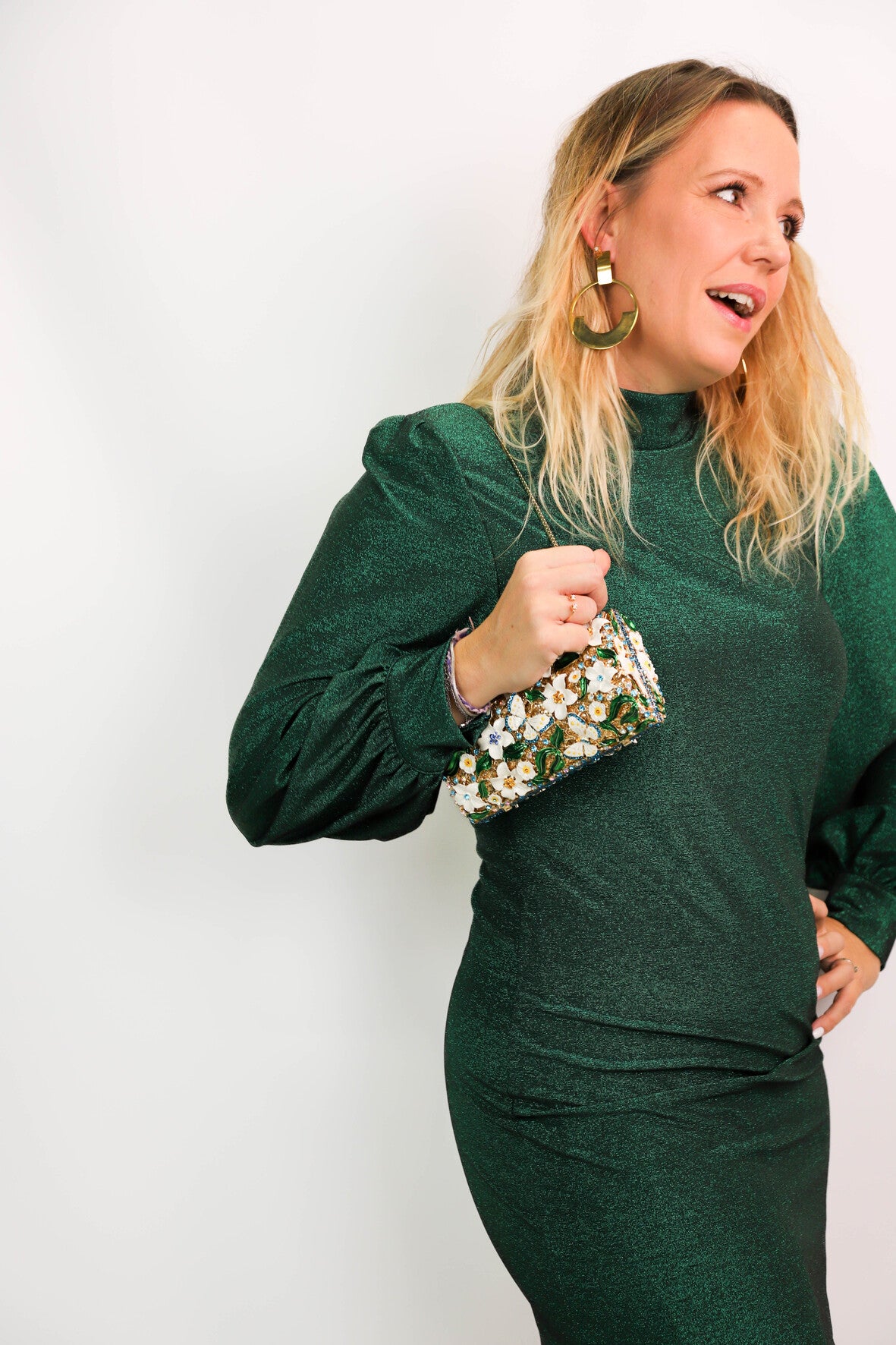 Robe verte brillante Easy Clothes Taille Unique