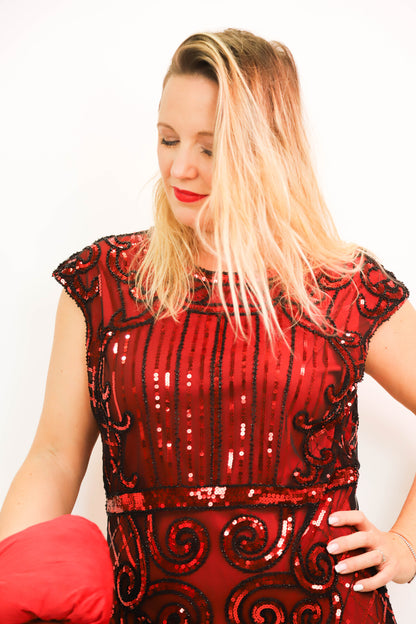 Robe rouge et noire Taille XL