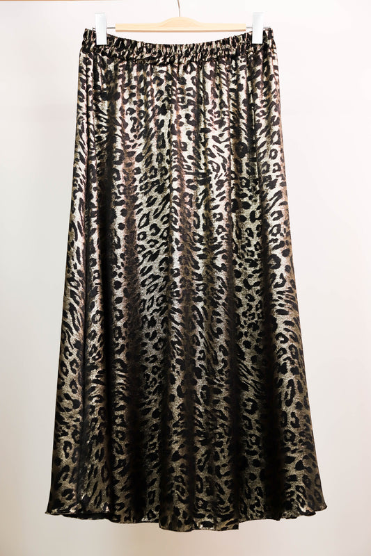 Jupe léopard doré C'Melodie Taille L - NEUF