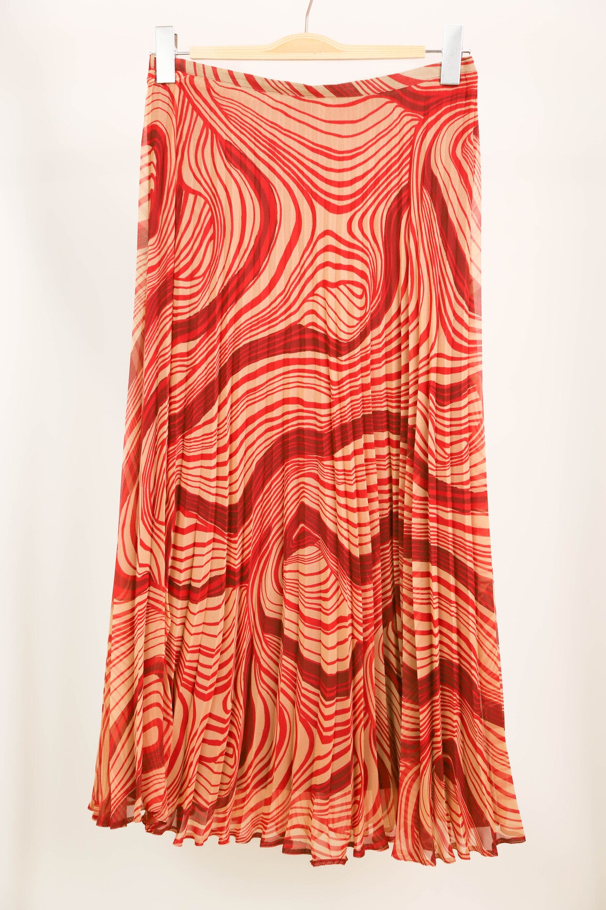 Jupe plissée rouge et beige 123 Taille M