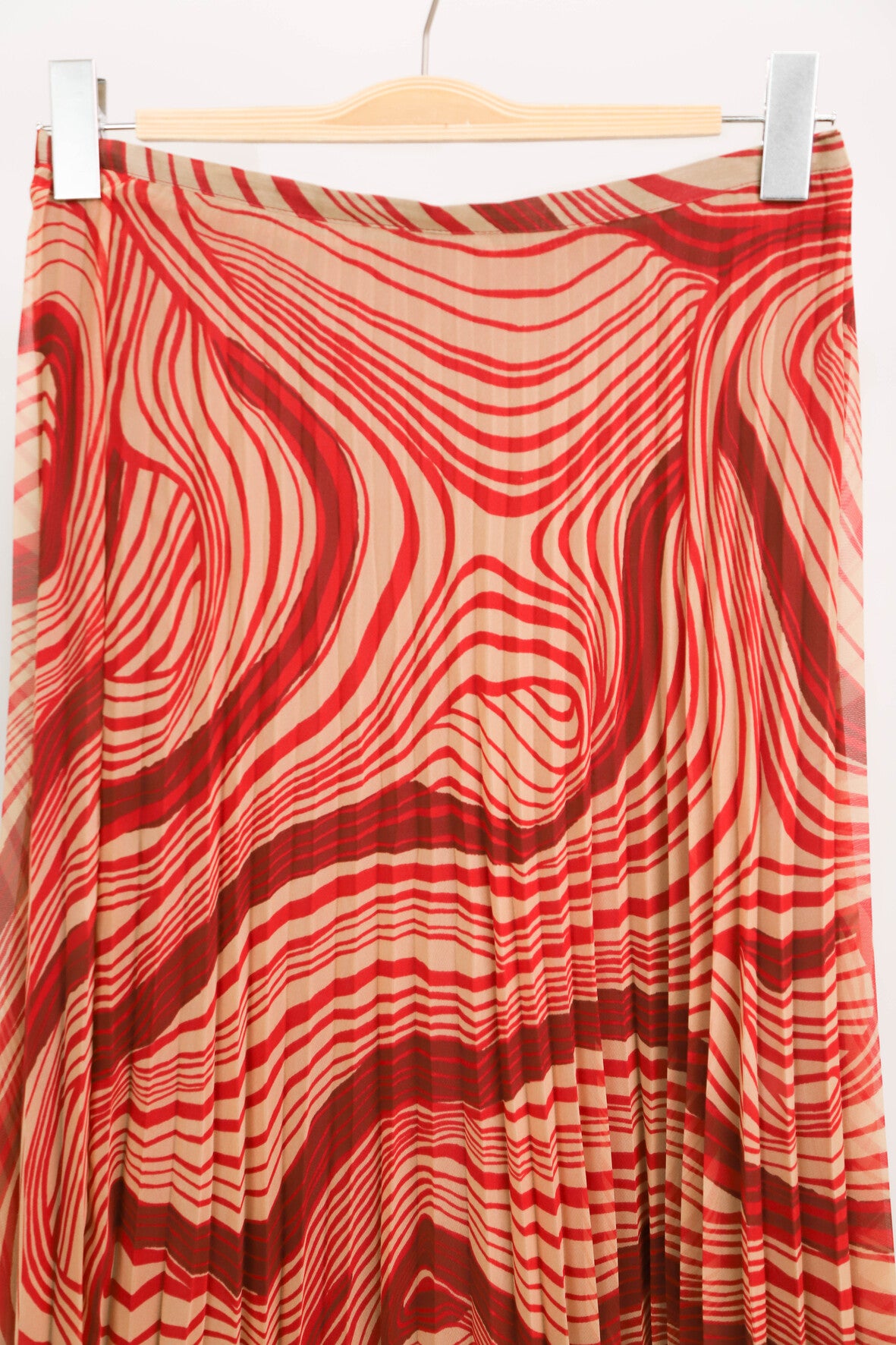 Jupe plissée rouge et beige 123 Taille M