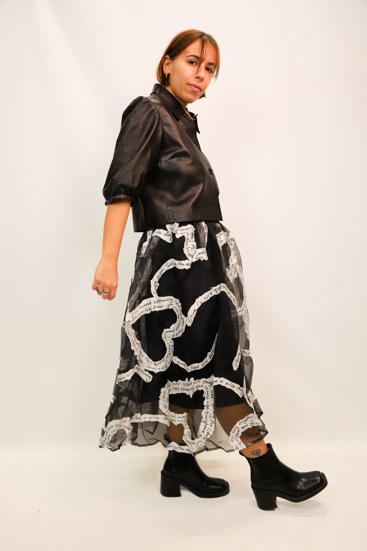 Jupe en tule noire et blanche Aikha Taille S - NEUF
