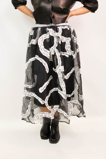 Jupe en tule noire et blanche Aikha Taille S - NEUF