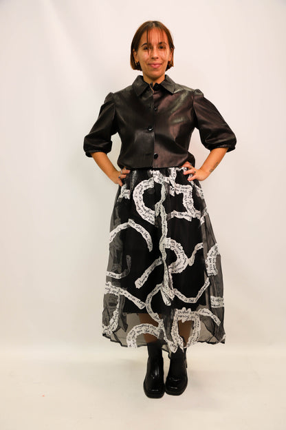 Jupe en tule noire et blanche Aikha Taille S - NEUF