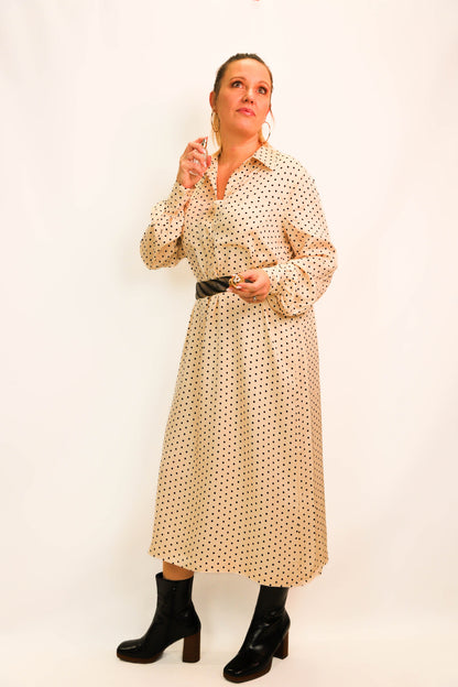 Robe beige à pois H&M Taille M