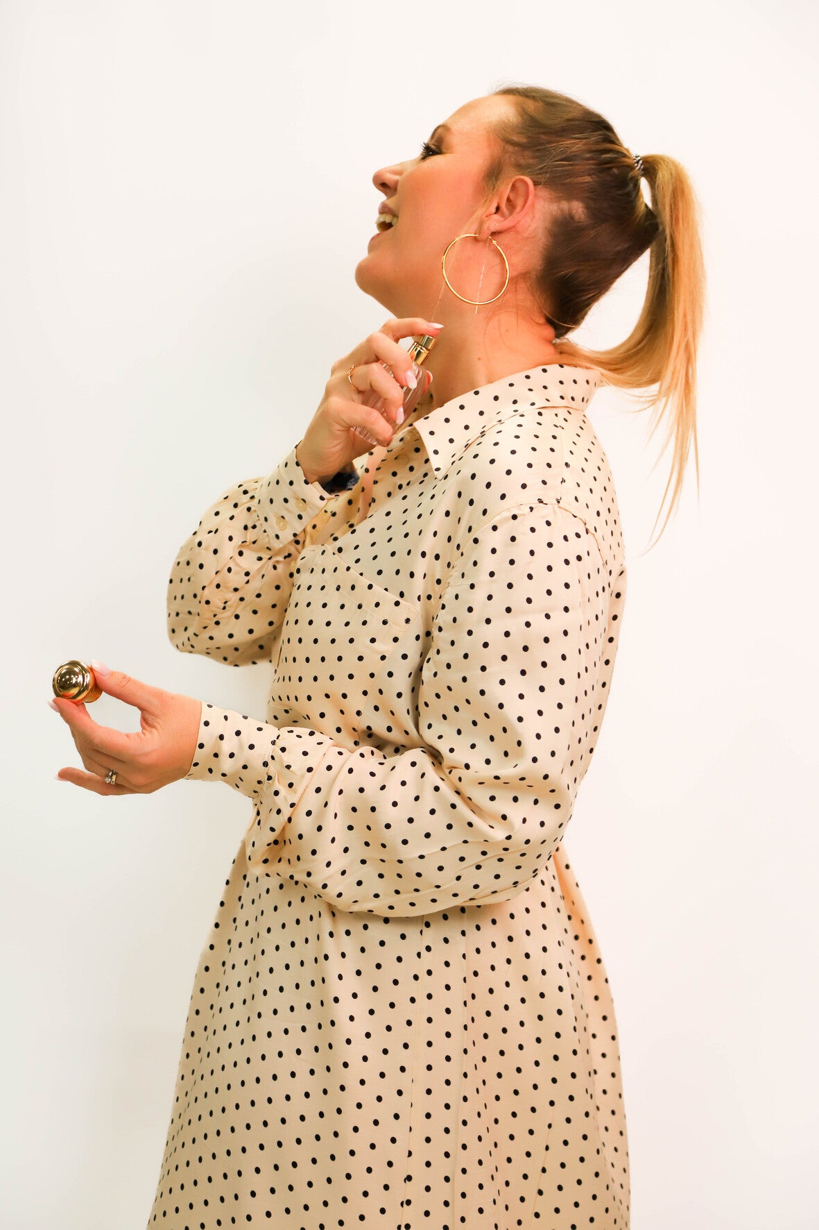 Robe beige à pois H&M Taille M