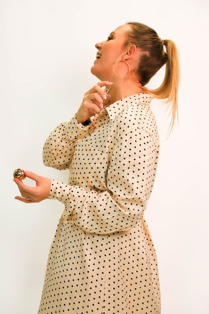 Robe beige à pois H&M Taille M