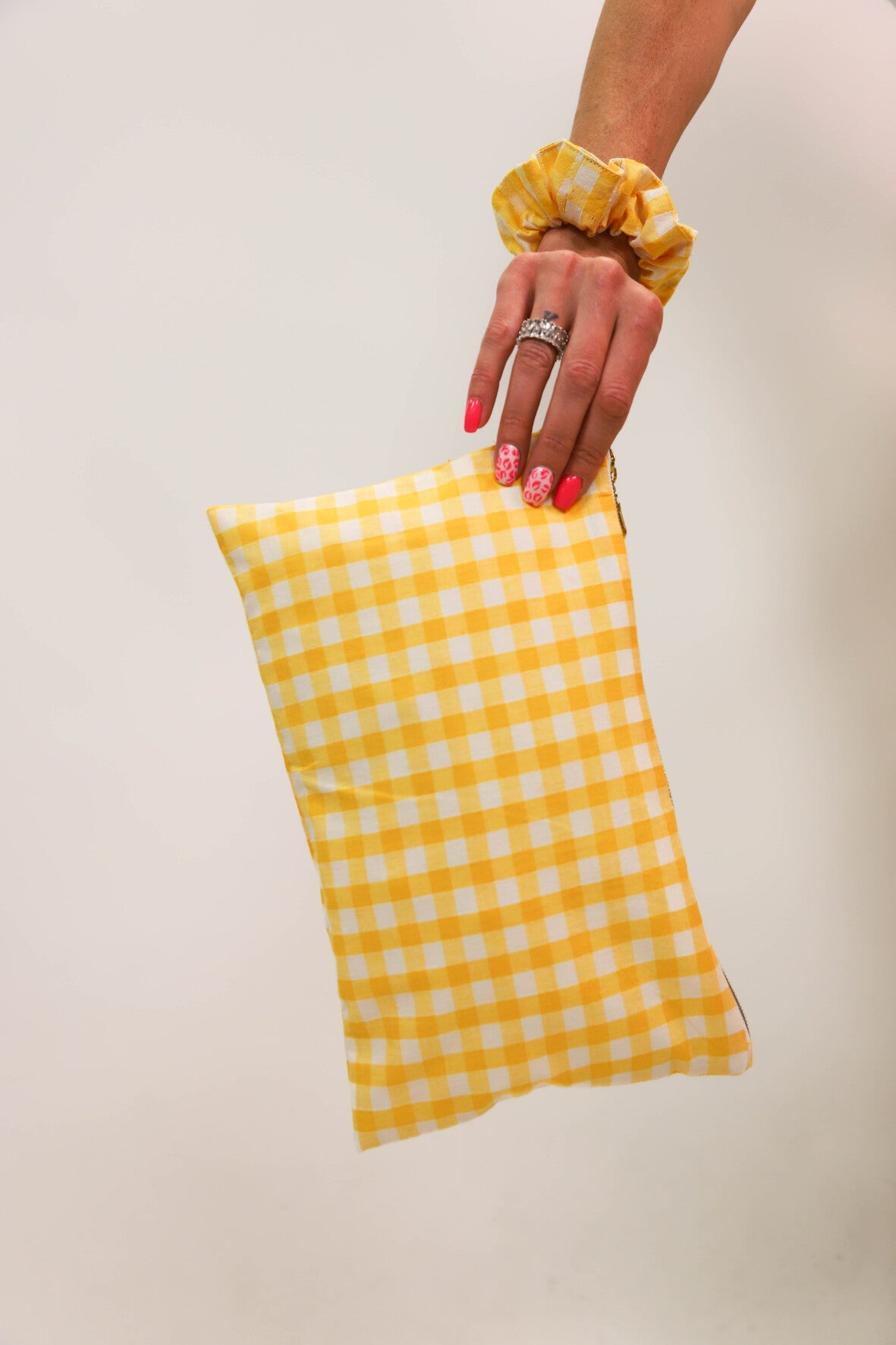 Pochette plate Vichy jaune Fringuette La Ligne