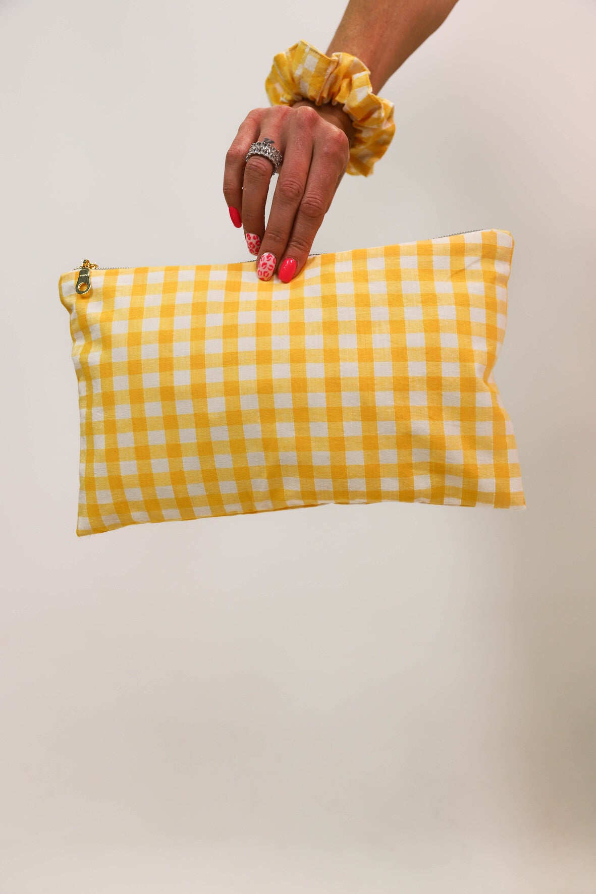 Pochette plate Vichy jaune Fringuette La Ligne