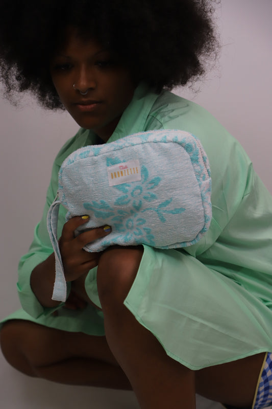 Petite Pochette Club Bronzette, Fringuette La Ligne, turquoise