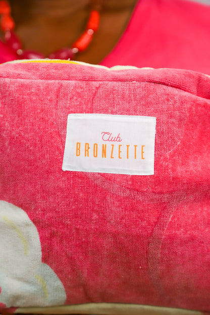 Grande pochette Club Bronzette, Fringuette La Ligne, rose et jaune