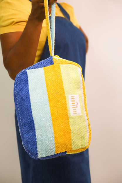 Grande Pochette Club Bronzette, Fringuette La Ligne, Rayée multicolore