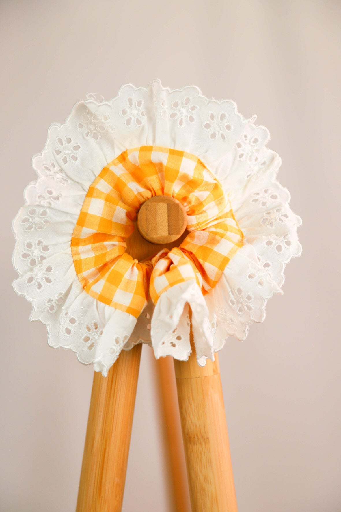 Chouchou Vichy et dentelle Fringuette La Ligne