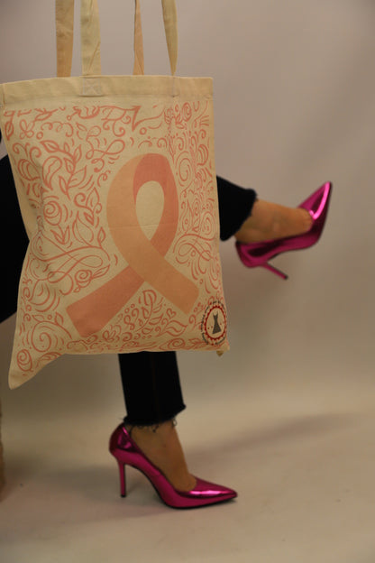 Tote Bag OCTOBRE ROSE Fringuette La Ligne