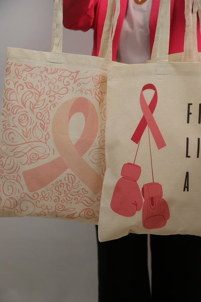 Tote Bag OCTOBRE ROSE "Fight Like a Girl"  Fringuette La Ligne