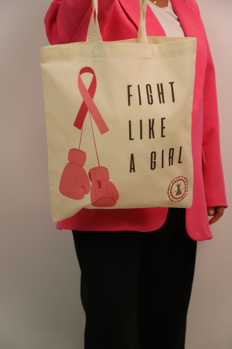 Tote Bag OCTOBRE ROSE "Fight Like a Girl"  Fringuette La Ligne