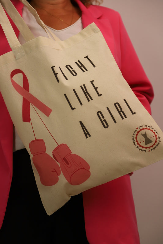 Tote Bag OCTOBRE ROSE "Fight Like a Girl"  Fringuette La Ligne
