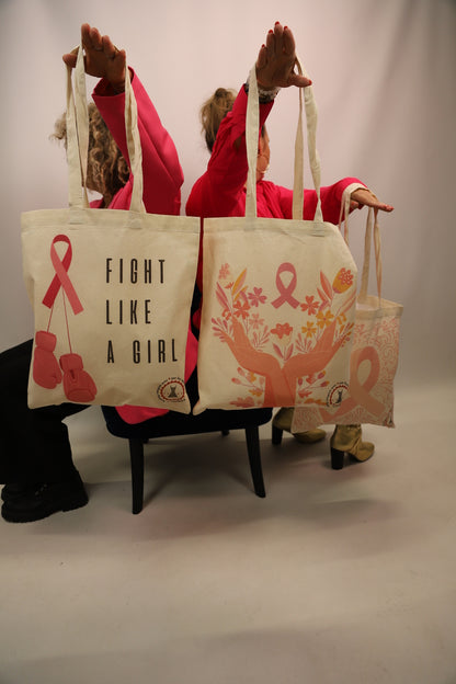 Tote Bag OCTOBRE ROSE "Fight Like a Girl"  Fringuette La Ligne