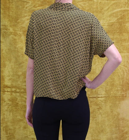 Chemise noire & moutarde Taille L