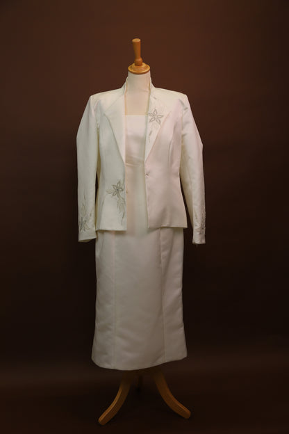 Ensemble mariage blanc : robe et veste Cocktail by Matrimonia taille XL