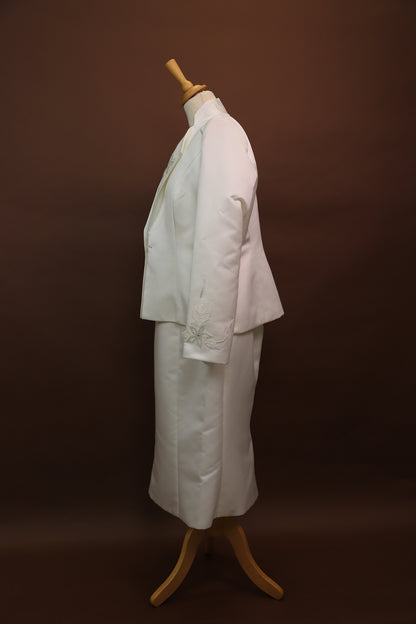 Ensemble mariage blanc : robe et veste Cocktail by Matrimonia taille XL