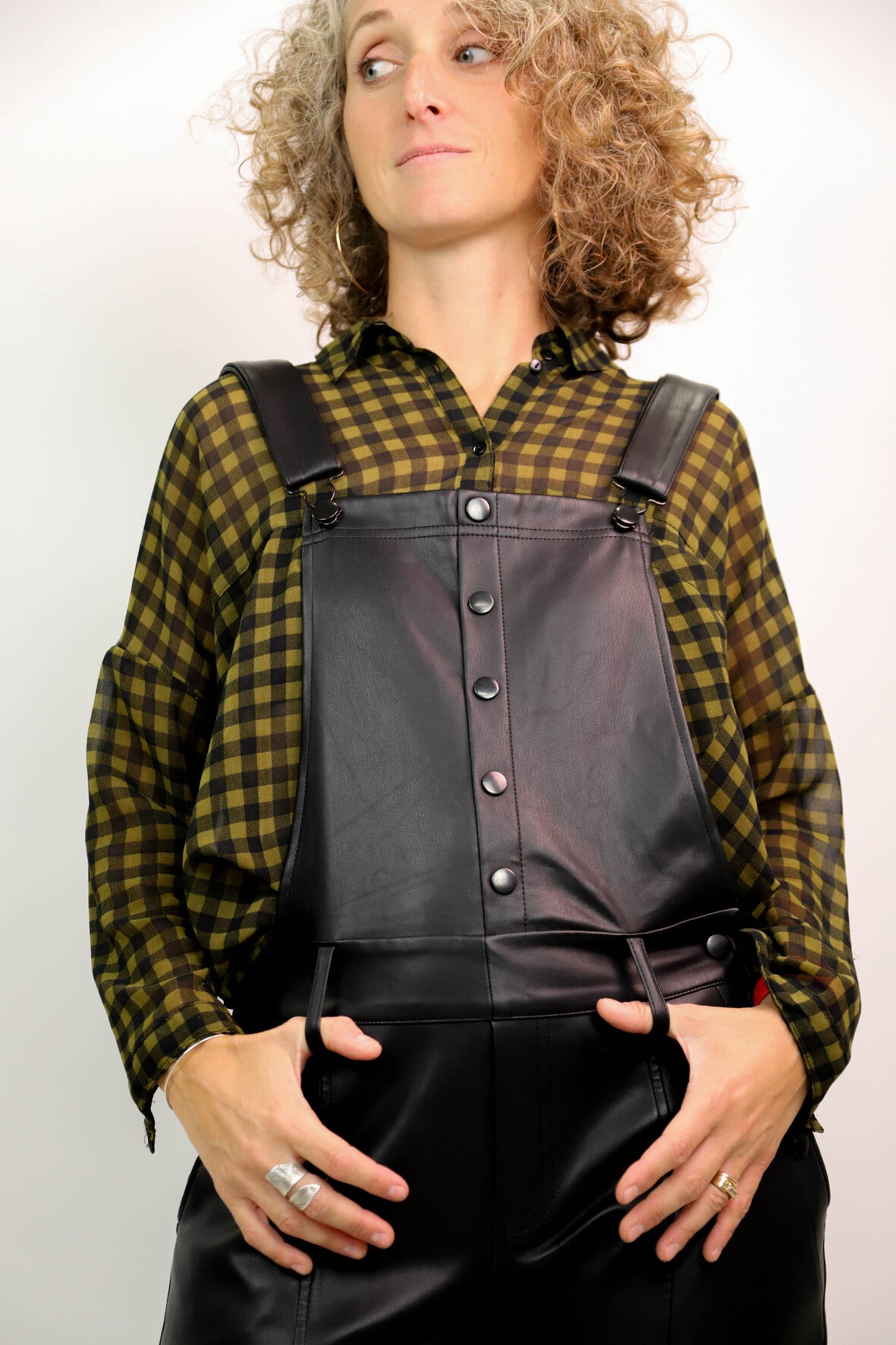 Salopette en similicuir noire Kiabi Taille S
