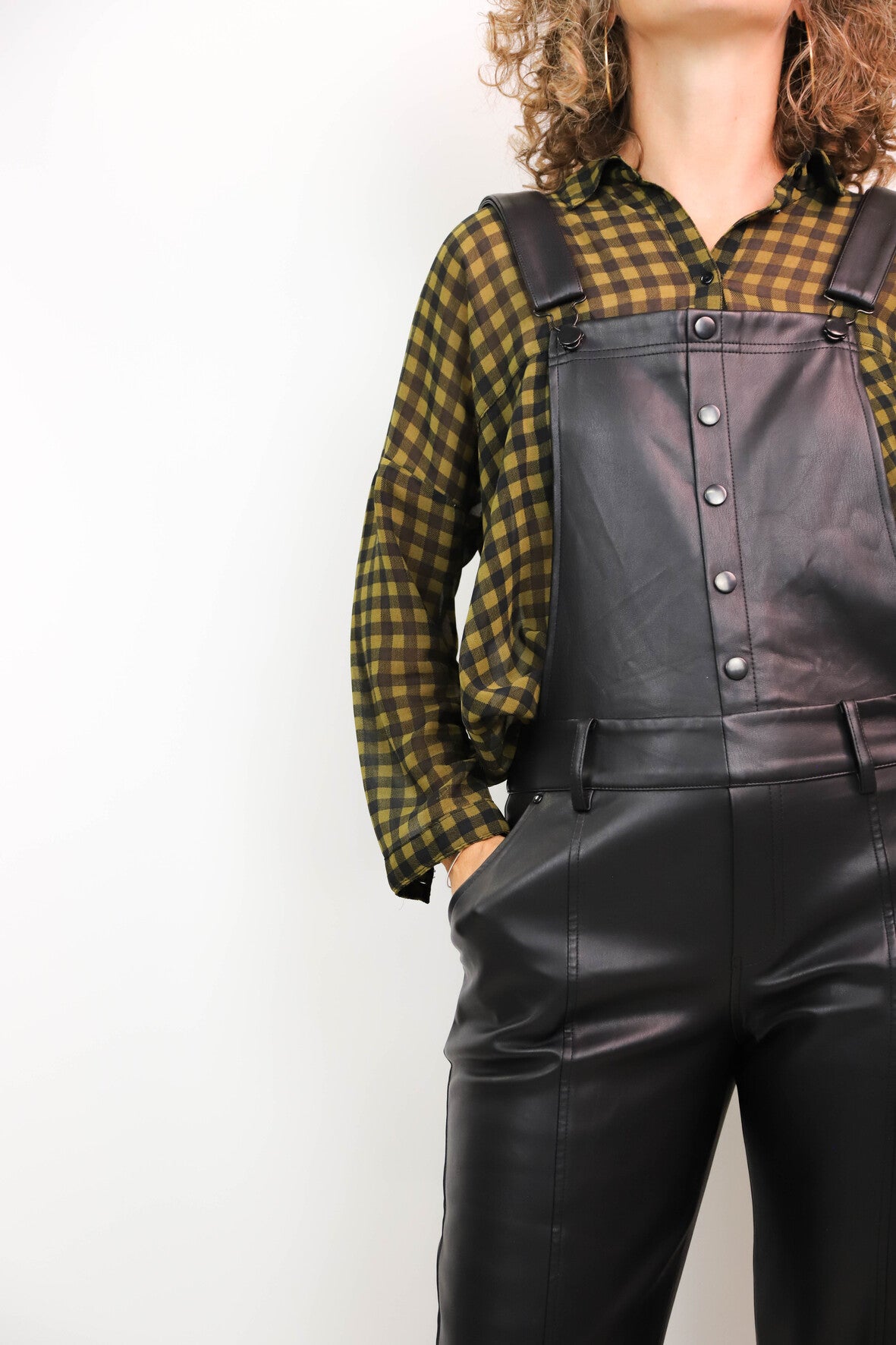 Salopette en similicuir noire Kiabi Taille S
