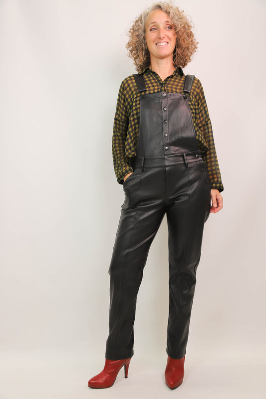 Salopette en similicuir noire Kiabi Taille S