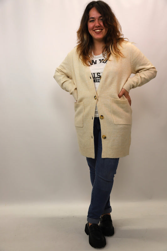 Gilet long écru Felino Taille XL - NEUF