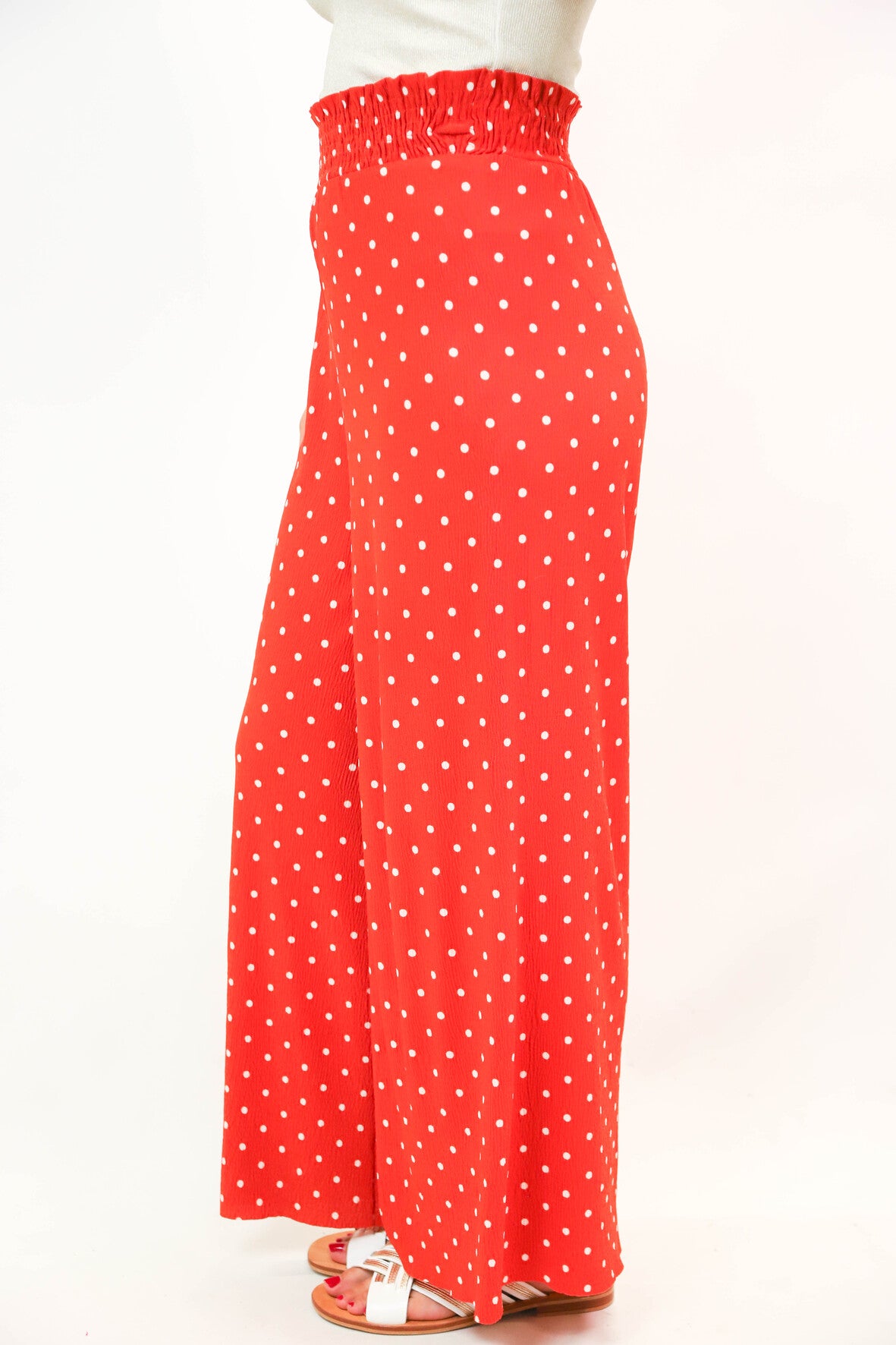 Pantalon terracotta à pois Bershka Taille XS