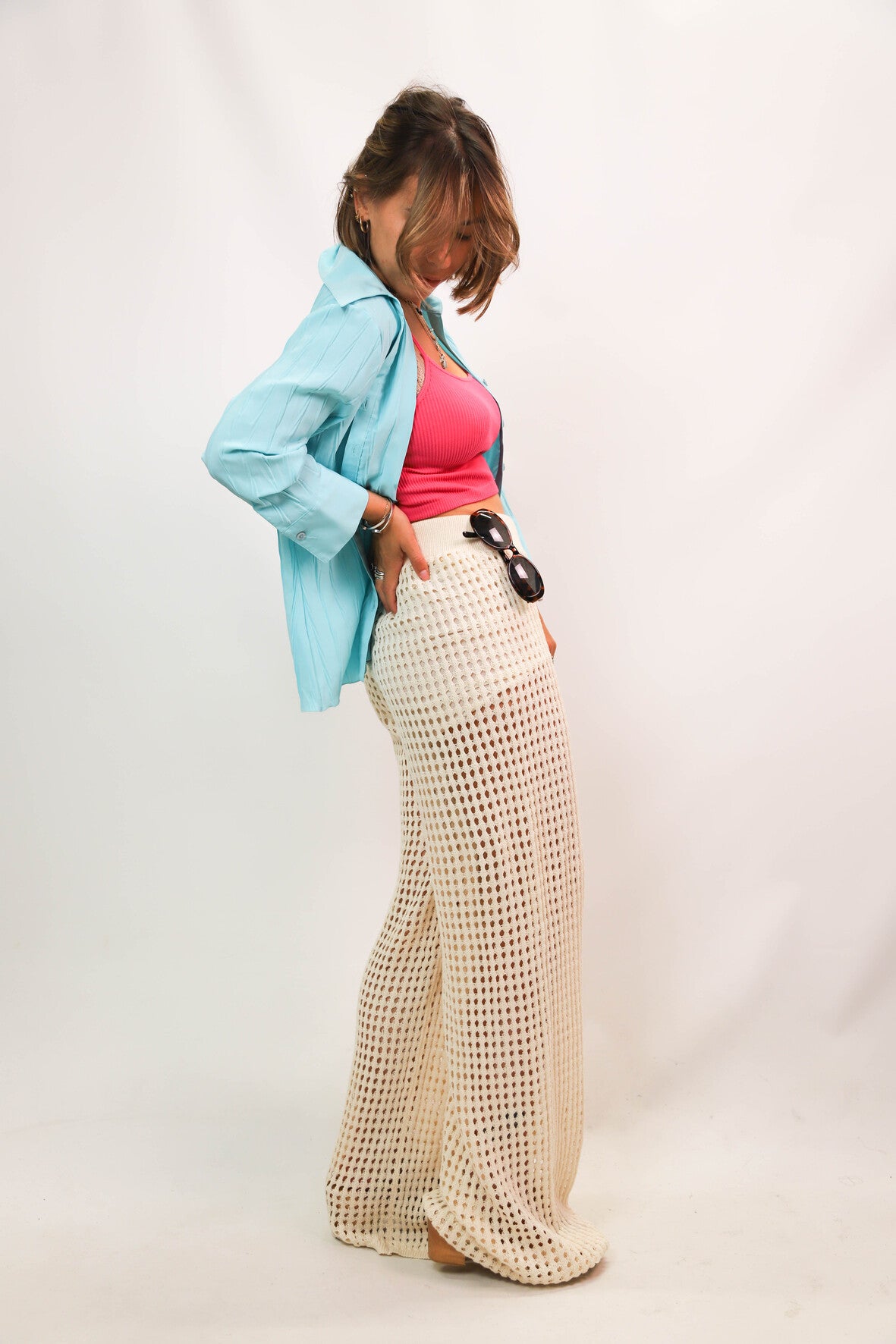 Pantalon crochet écru Brownie Taille S
