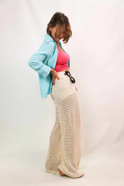 Pantalon crochet écru Brownie Taille S