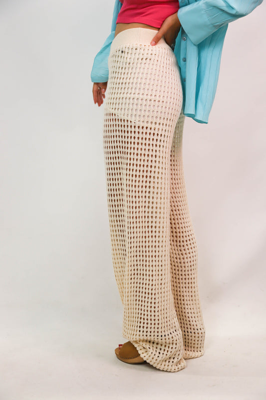 Pantalon crochet écru Brownie Taille S
