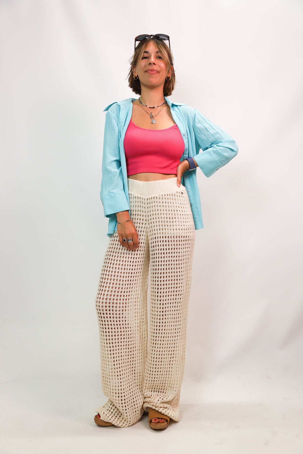 Pantalon crochet écru Brownie Taille S