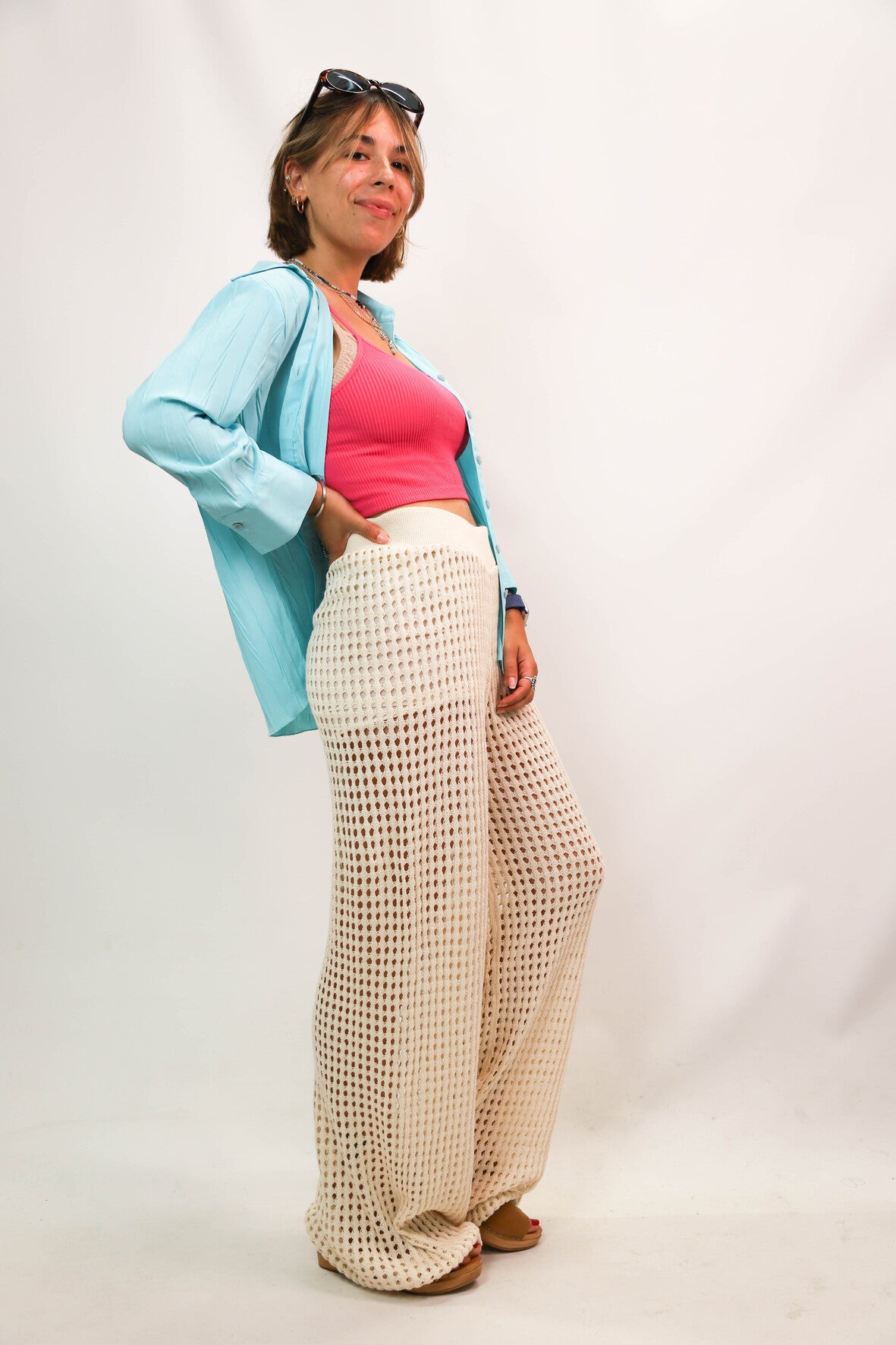 Pantalon crochet écru Brownie Taille S