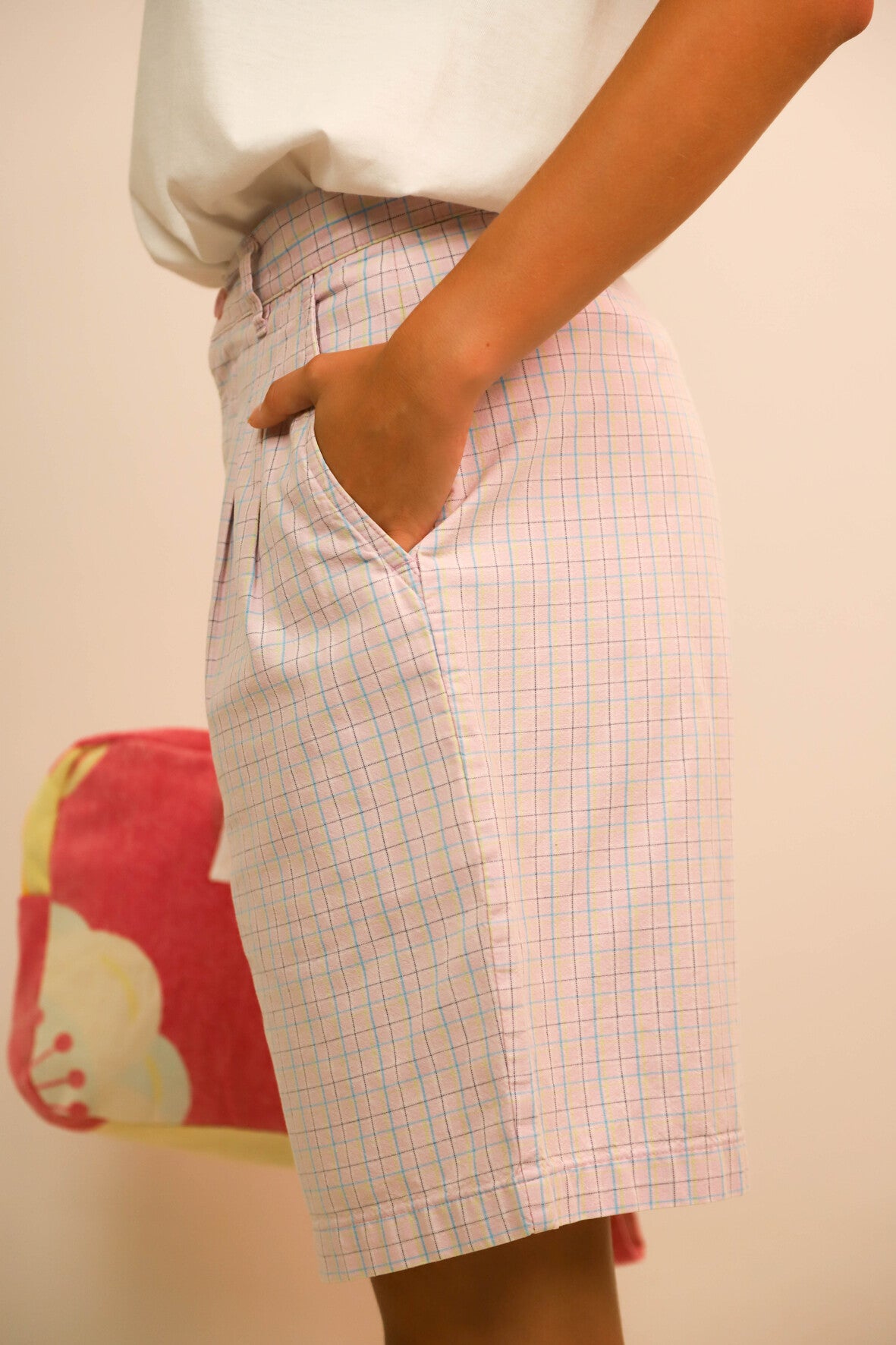 Short à carreaux rose Northerin Taille S