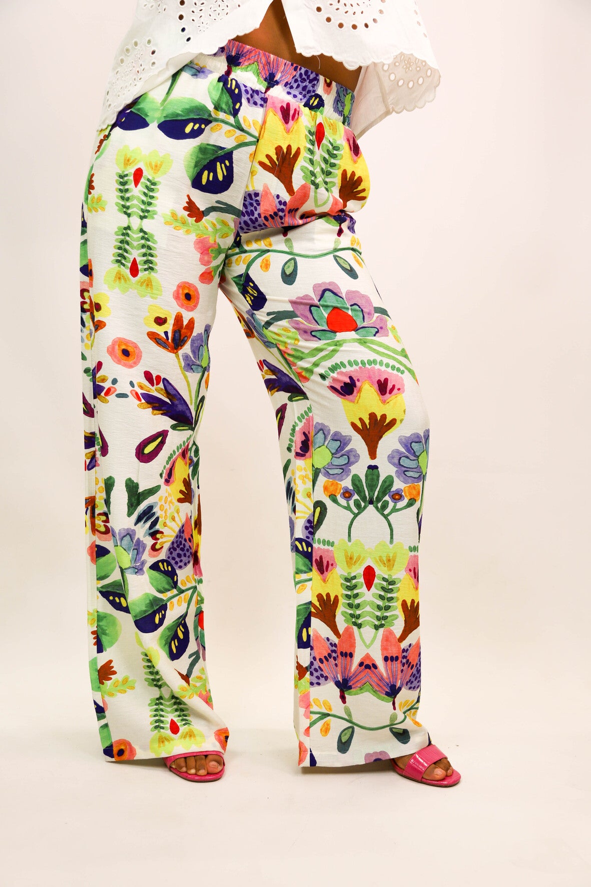 Pantalon fluide multicolore, Unika, Taille L - NEUF