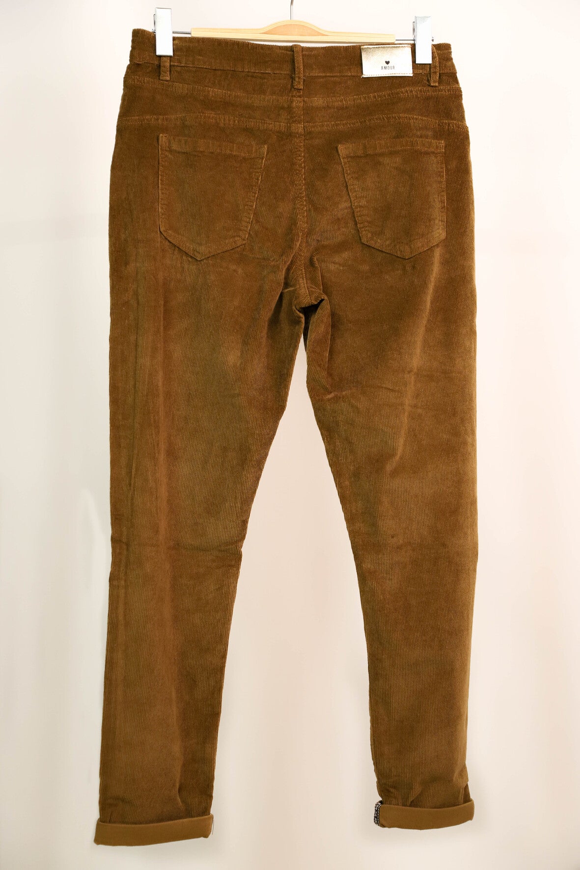 Pantalon marron en velours, lacet à nouer à la ceinture, Maison Onado Taille XXL  - NEUF