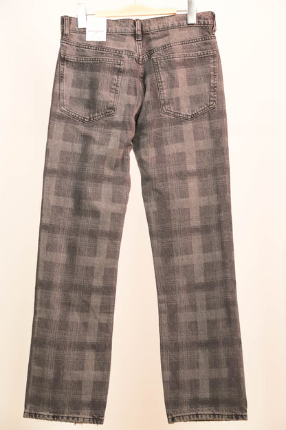 Jean gris coupe droite à motifs carreaux ZARA Taille S - NEUF