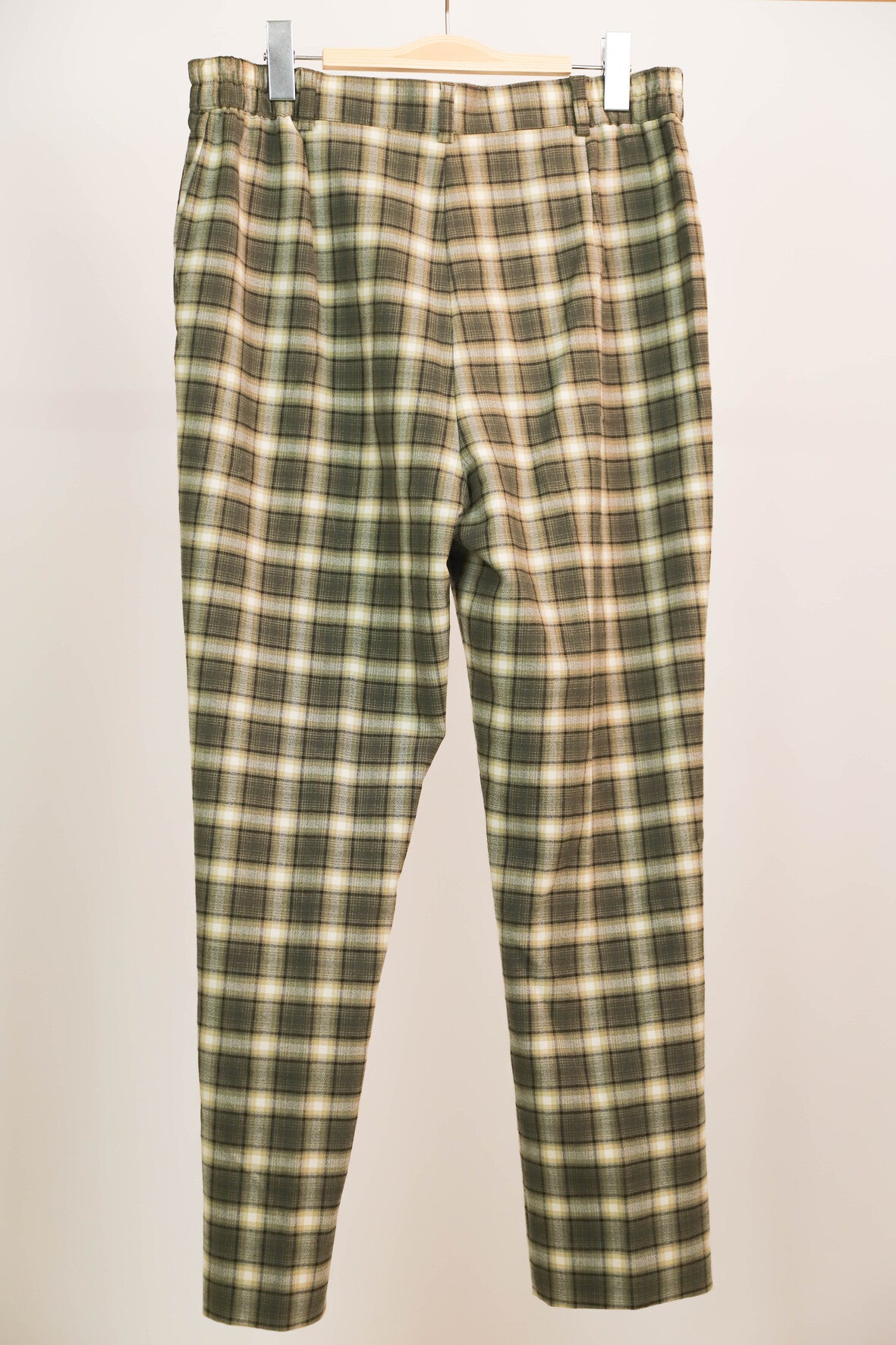 Pantalon vert à carreaux taille élastique sur les côtés Fus Europ Taille 42