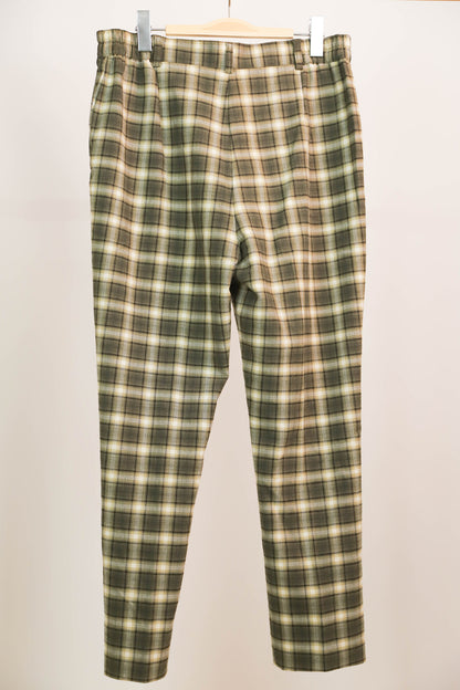 Pantalon vert à carreaux taille élastique sur les côtés Fus Europ Taille 42