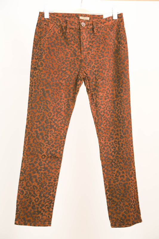 Pantalon en velours côtelé imprimé lépoard Onado Taille XL - NEUF