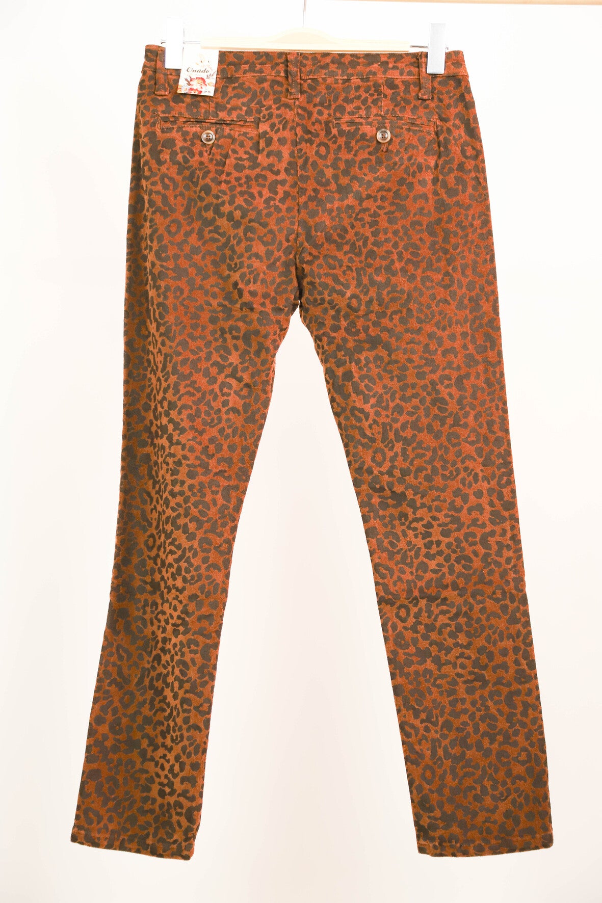 Pantalon en velours côtelé imprimé lépoard Onado Taille XL - NEUF