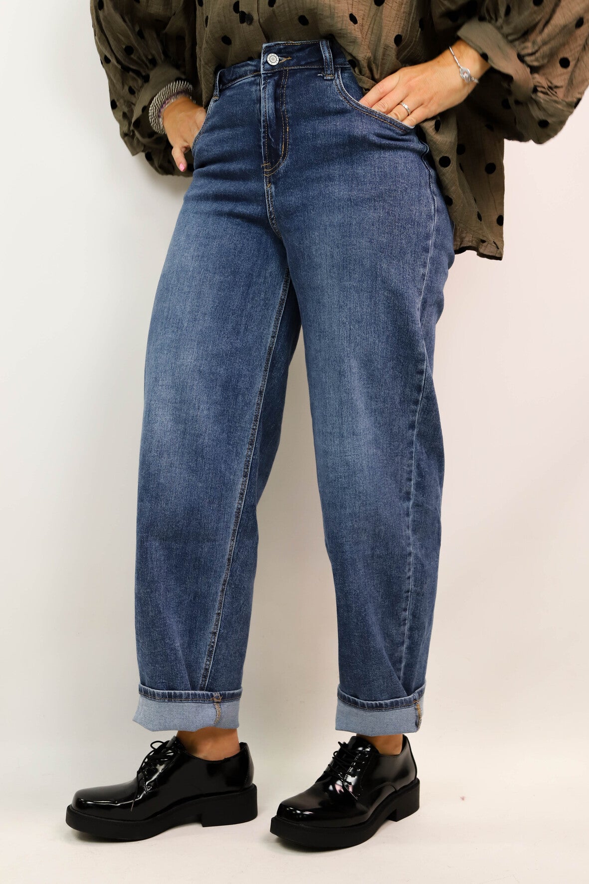 Jean baggy bleu Nina Carter Taille M - NEUF