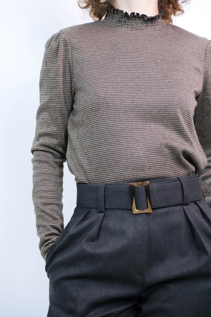 Haut beige et noir Mango Taille S