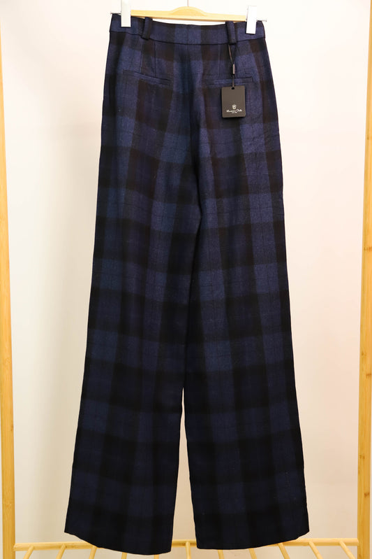 Pantalon à carreaux bleu Massimo Dutti Taille S - NEUF