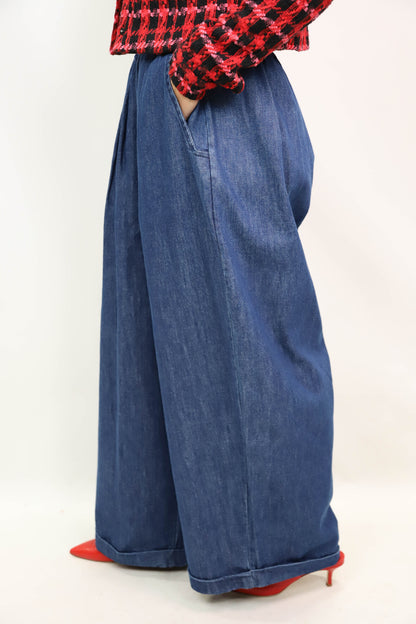 pantalon large bleu Intuition Taille S - NEUF