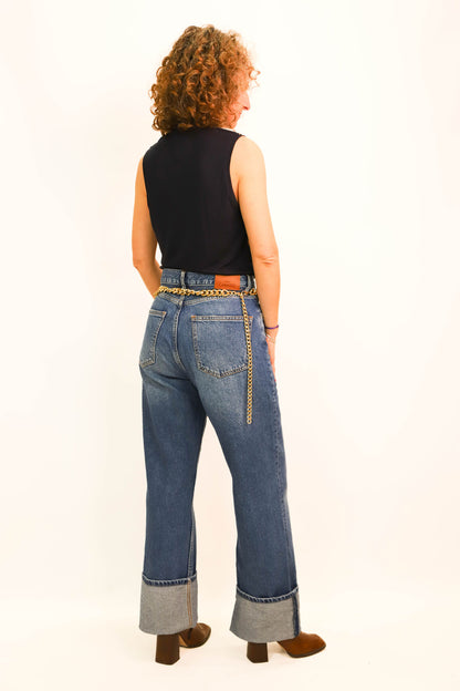 Jean bleu coupe large Mango taille M