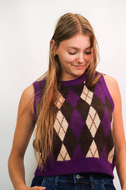 Pull sans manches violet Taille S